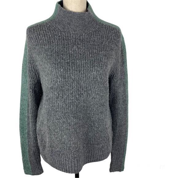 Abercrombie & Fitch Ribbed Sweater Cropped Mock Neck Gray Womens Size Small - Picture 5 of 9